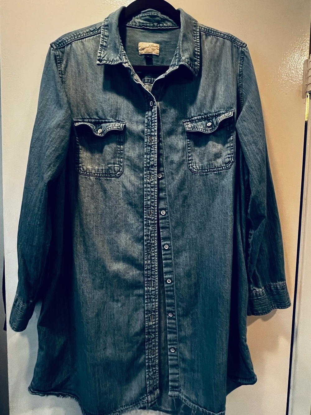 Universal threats Denim Shirt Jacket for Women - Dark Blue xl